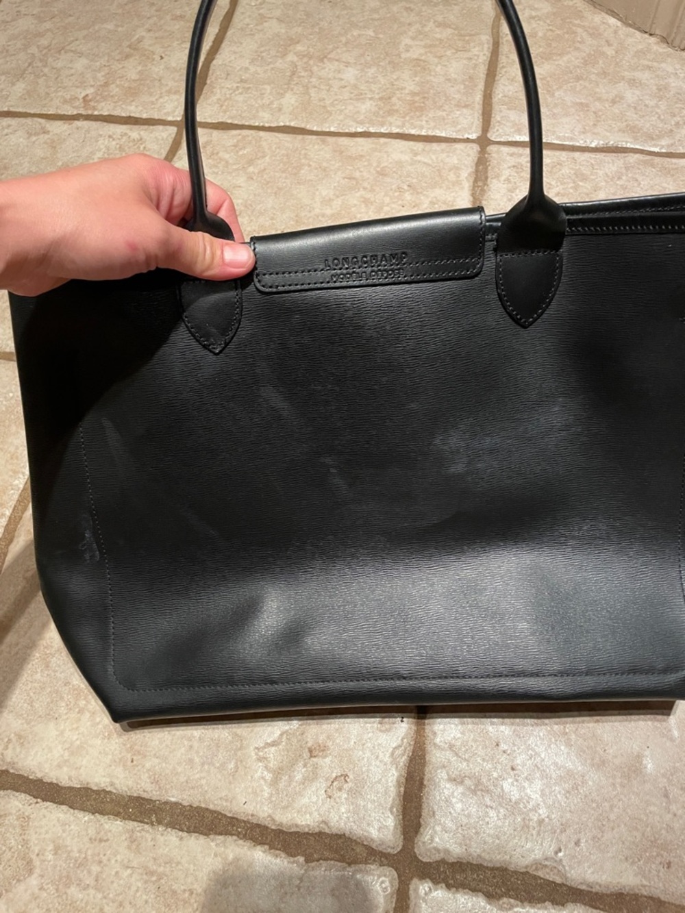 Longchamp Classic Black Leather Tote Bag - Picture 15 of 16